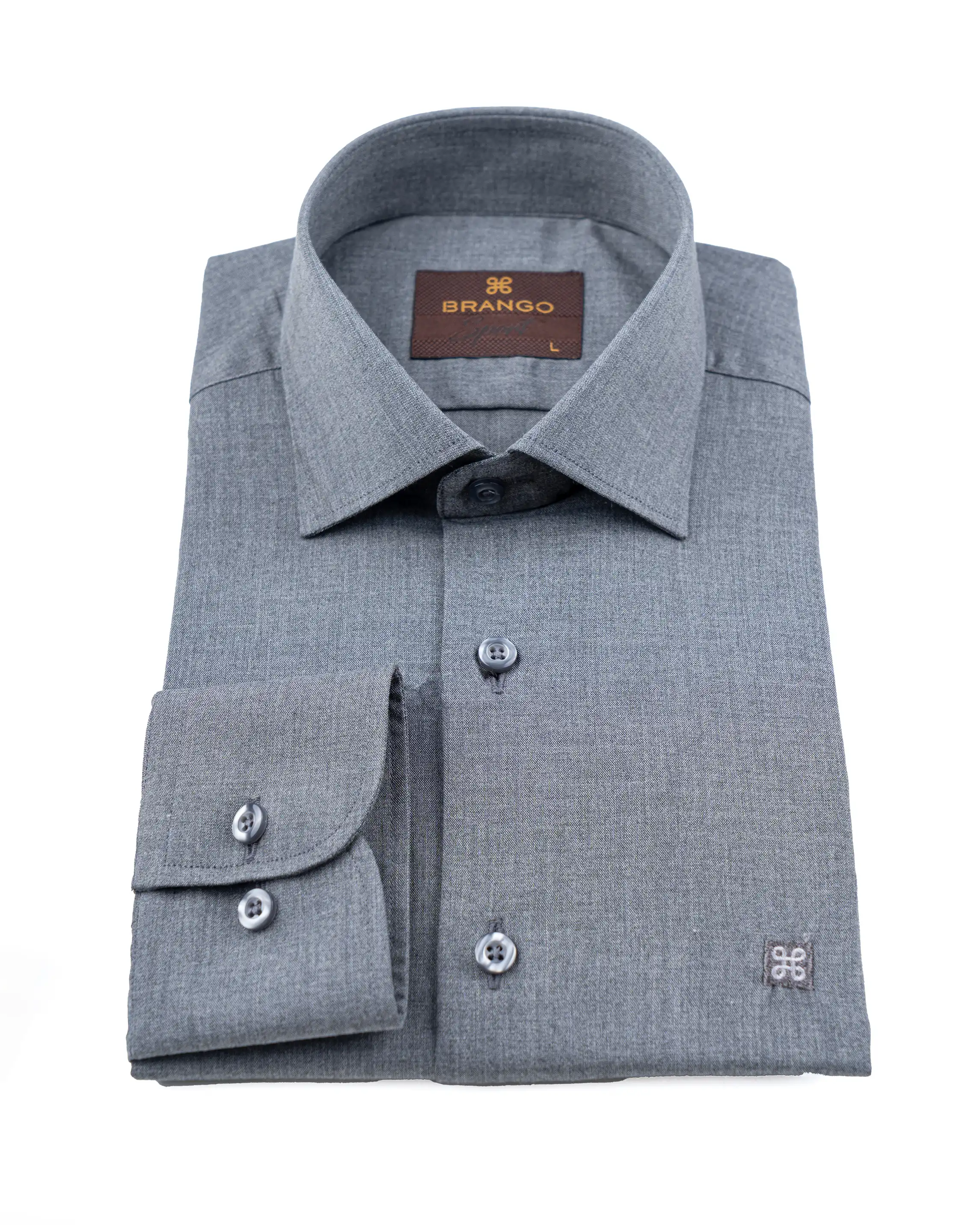 پیراهن آستین بلند ملانژ پنبه